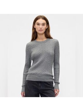 Gap Cable-Knit Crewneck Oversized Cozy Soft Cabincore Sweater NWT S Career